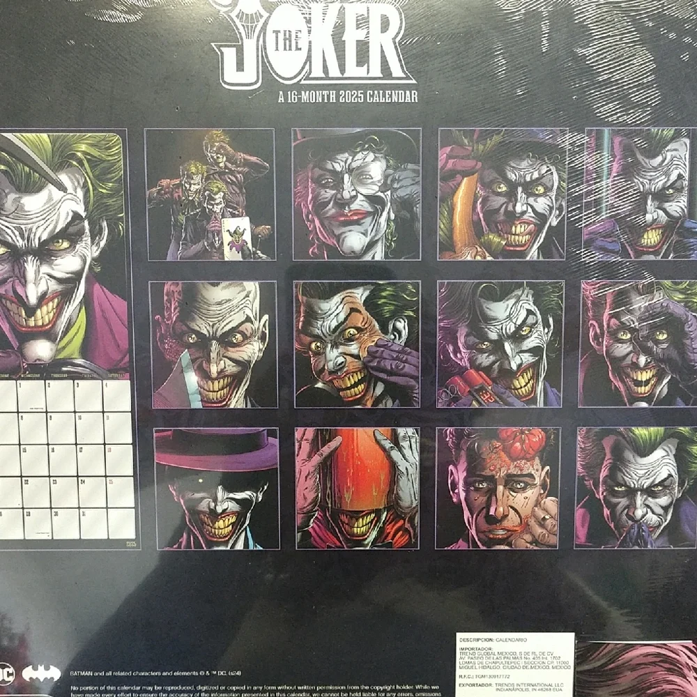 The Joker 2025 Calendar - Black and Purple